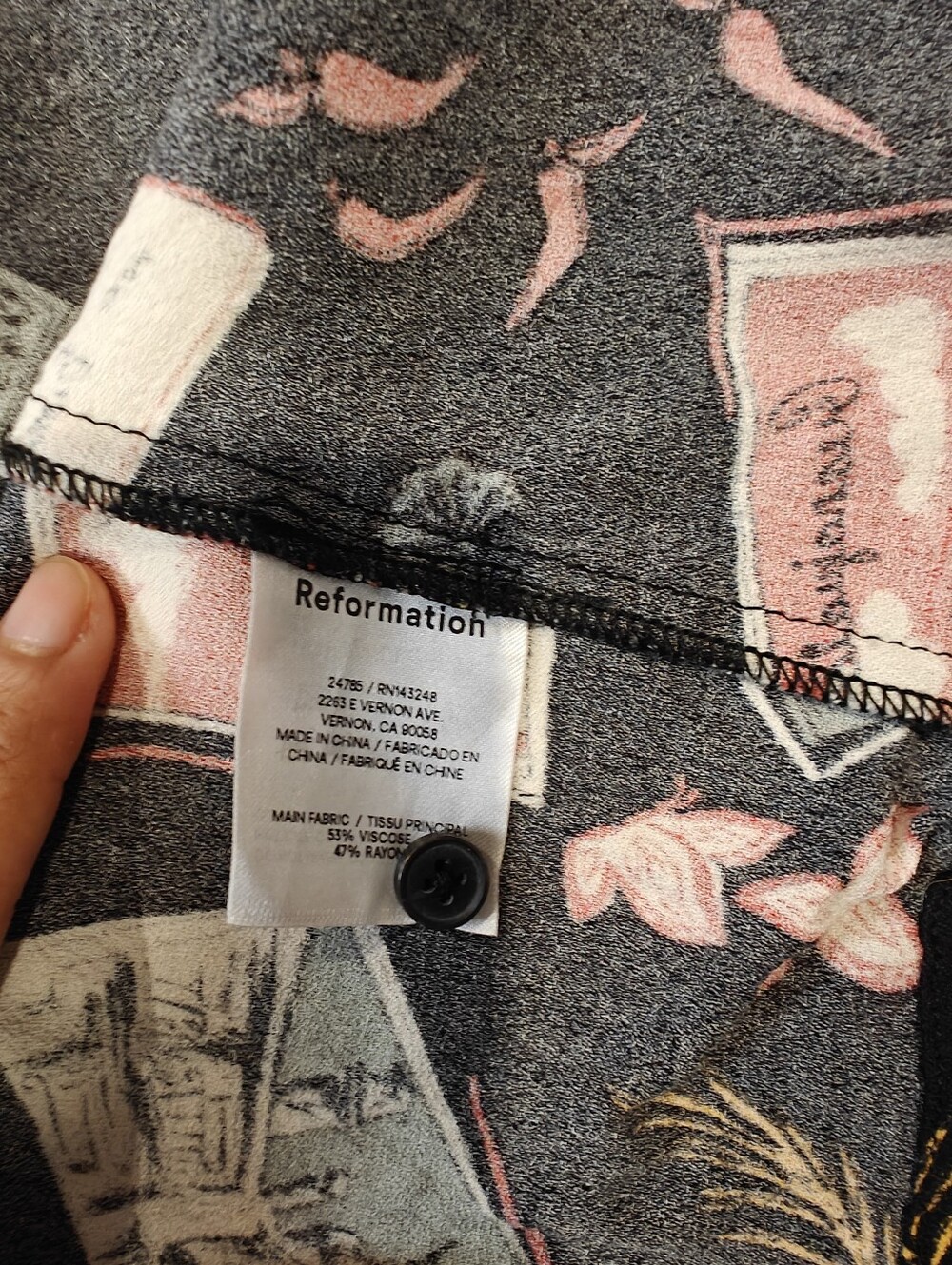 Reformation Brixton Dress Havana Postcard Print Sz 2 - Picture 7 of 15